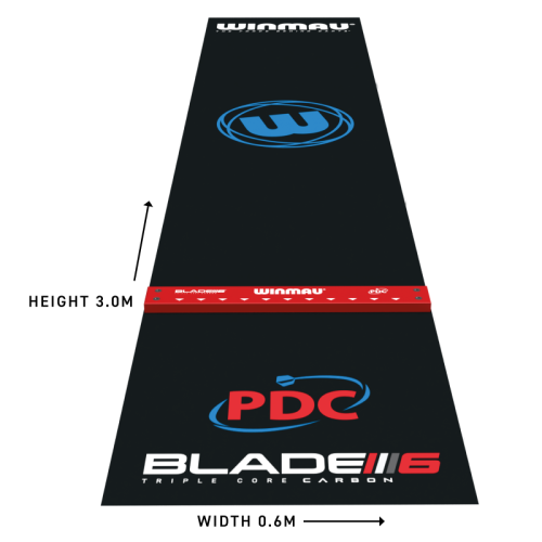 Preview: Pro Zone Precision PVC Dartmatte schwarz mit integriertem Oche